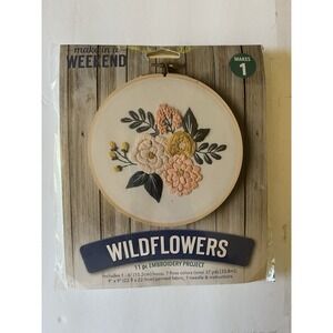 Leisure‎ Arts Embroidery Kit 6" Wildflowers- Embroidery Kit For Beginners